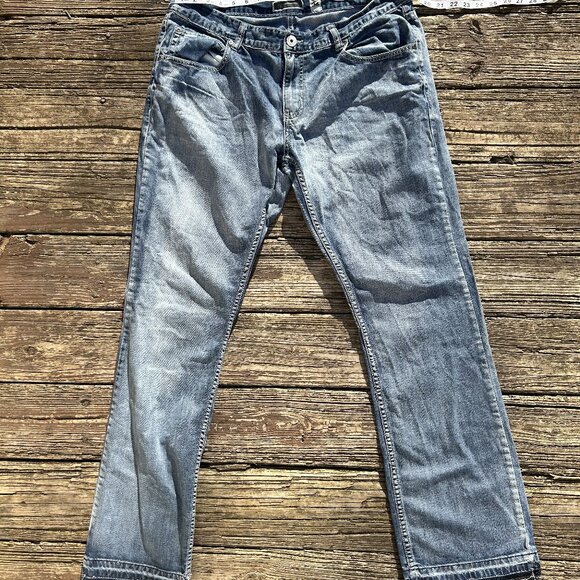 MENS DISTRESSED VINTAGE JEANS With Custom Embroided Back pockets - Picture 1 of 4
